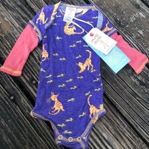 Munki Munki Cat Mouse Purple One Piece Outfit PJs Pajamas 0-3 Mos Baby Boy Girl